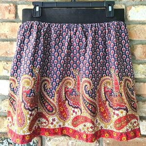 Paisley Print 100% Cotton Women's Mini Skirt
